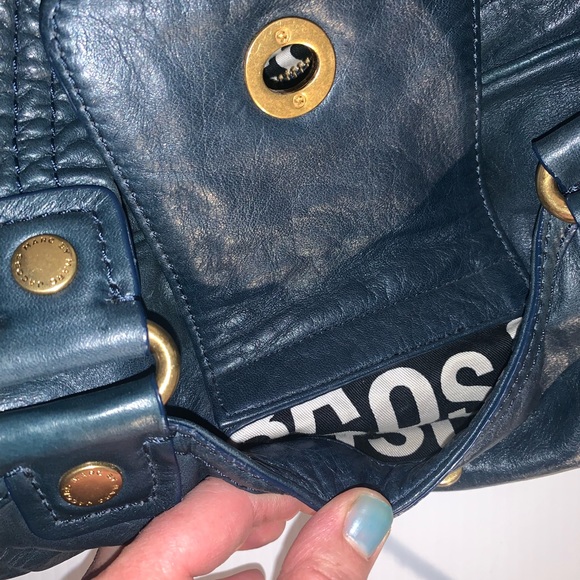 Marc by Marc Jacobs Dark Blue Leather Totally Turn-lock Quinn Mini Satchel - Picture 6 of 9